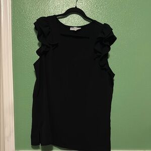 Elegant Black Ruffle Sleeve Top